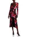 Generation Love Silvanna Floral Satin Dress In Floral Fantasy Red