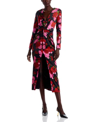 Generation Love Silvanna Floral Satin Dress In Floral Fantasy Red