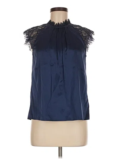Pre-owned Generation Love Sleeveless Silk Top Blue Halter Neckline Tops