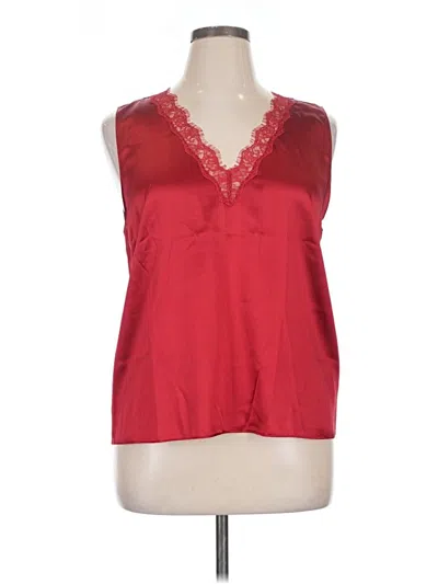 Generation Love Sleeveless Silk Top Red V Neck Tops In Burgundy