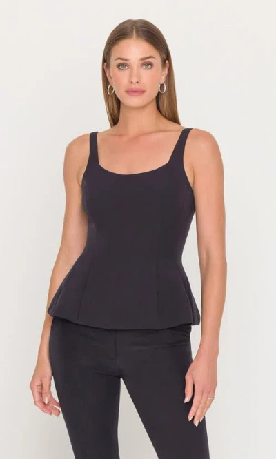 Generation Love Sofia Crepe Peplum Top In Black