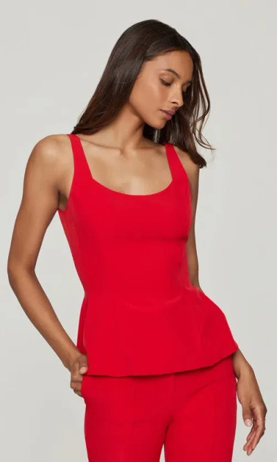 Generation Love Sofia Crepe Peplum Top In Red