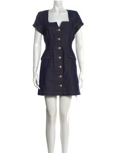 Pre-owned Generation Love Square Neckline Mini Dress In Blue