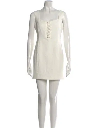 Pre-owned Generation Love Square Neckline Mini Dress In White