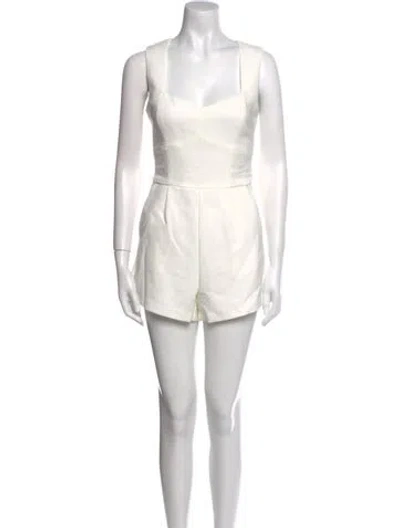Pre-owned Generation Love Square Neckline Romper In White