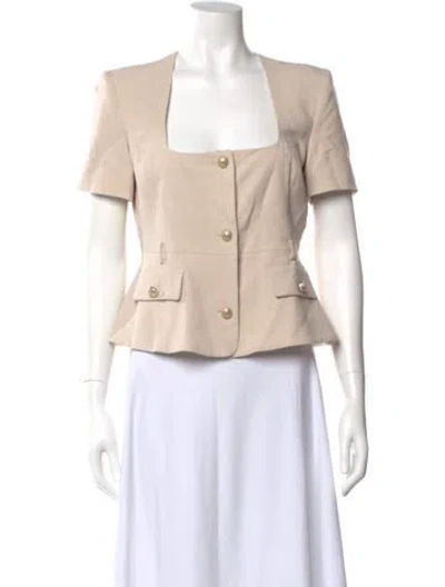 Pre-owned Generation Love Square Neckline Short Sleeve Blouse W/ Tags In Neutral