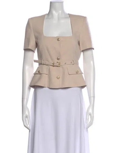 Pre-owned Generation Love Square Neckline Short Sleeve Blouse W/ Tags In Neutral