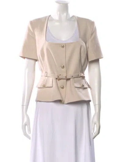 Pre-owned Generation Love Square Neckline Short Sleeve Top In Neutral