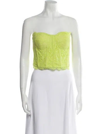 Pre-owned Generation Love Strapless Crop Top In Green