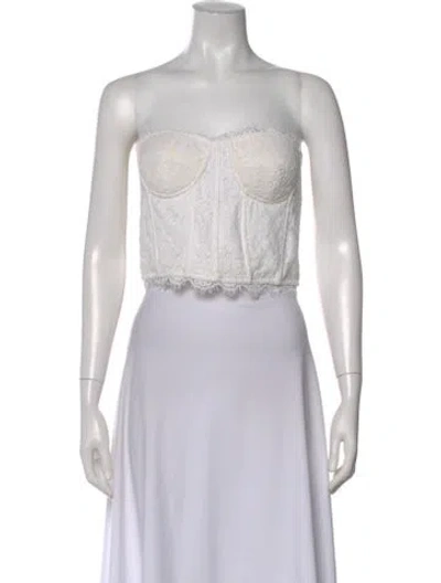 Pre-owned Generation Love Strapless Crop Top In White
