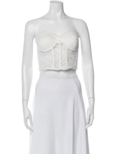 Pre-owned Generation Love Strapless Crop Top In White
