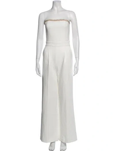 Pre-owned Generation Love Strapless Jumpsuit In White