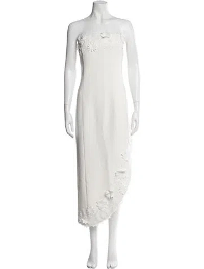 Pre-owned Generation Love Strapless Midi Length Dress In White