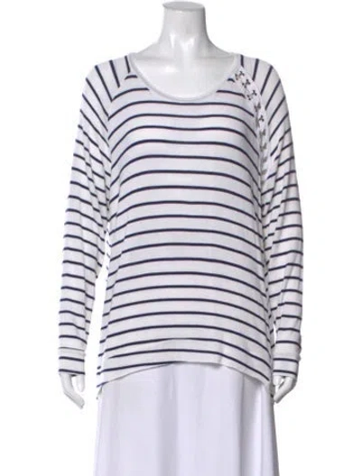 Pre-owned Generation Love Striped Crew Neck Sweater In White