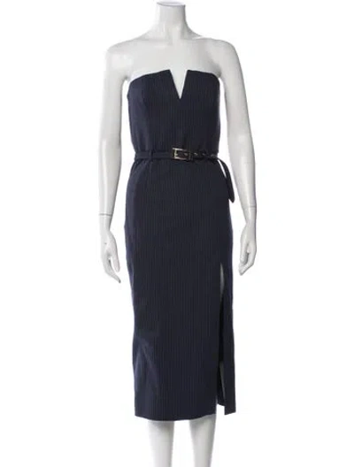 Pre-owned Generation Love Striped Midi Length Dress In Blue