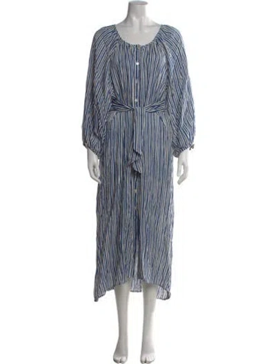 Pre-owned Generation Love Striped Midi Length Dress W/ Tags In Blue