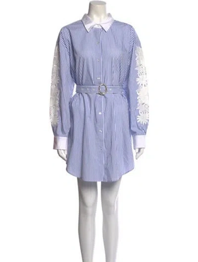 Pre-owned Generation Love Striped Mini Dress In Blue