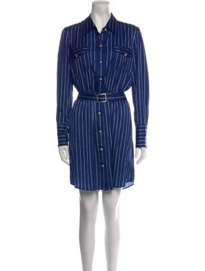Pre-owned Generation Love Striped Mini Dress In Blue/white
