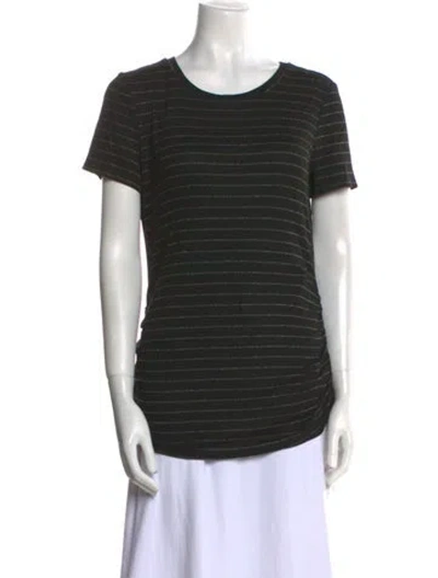 Pre-owned Generation Love Striped Scoop Neck T-shirt In Black