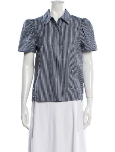 Pre-owned Generation Love Striped Short Sleeve Blouse W/ Tags In Multi