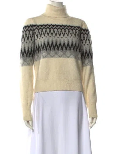 Pre-owned Generation Love Striped Turtleneck Sweater In Neutral