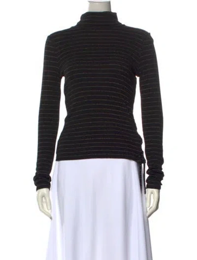 Pre-owned Generation Love Striped Turtleneck Top In Black