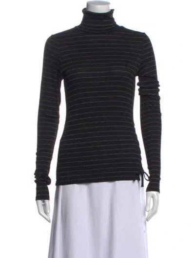 Pre-owned Generation Love Striped Turtleneck Top In Black