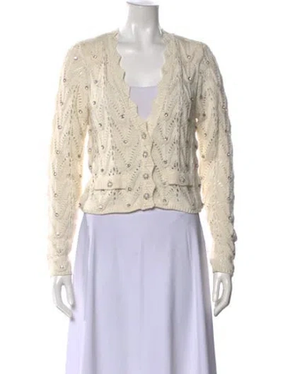 Pre-owned Generation Love Striped V-neck Sweater In Neutral