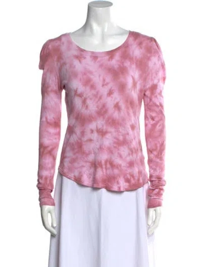 Pre-owned Generation Love Supima Cotton Tie-dye Print Top In Pink