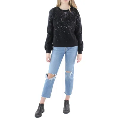 Generation Love Susan Womens Fleece Sequined Sweatshirt In Black