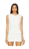 Generation Love Susanna Crepe Vest In Ivory