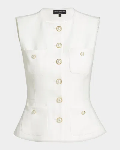 Generation Love Susanna Stretch Crepe Vest In White