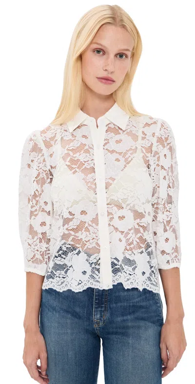 Generation Love Tammy Mesh Lace Shirt White