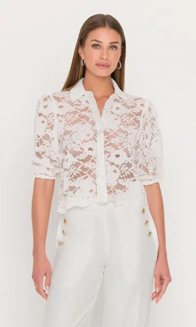 Generation Love Tammy Mesh Lace Shirt In White
