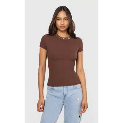 Generation Love Tate Grommet Top In Brown