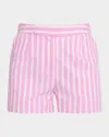 Generation Love Theo Stripe Poplin Shorts In Pink