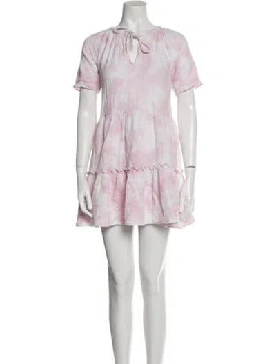 Pre-owned Generation Love Tie Neck Mini Dress In Pink