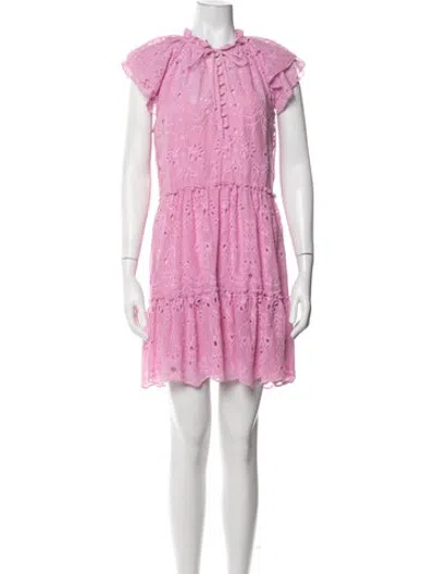 Pre-owned Generation Love Tie Neck Mini Dress In Pink