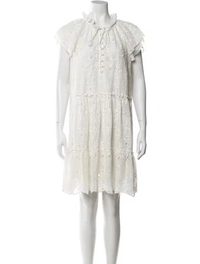 Pre-owned Generation Love Tie Neck Mini Dress In White