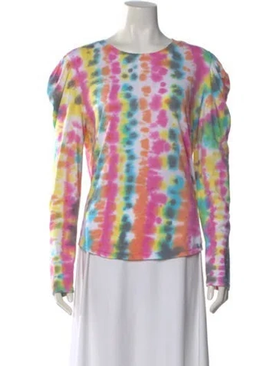 Pre-owned Generation Love Tie-dye Print Crew Neck Top In Pink