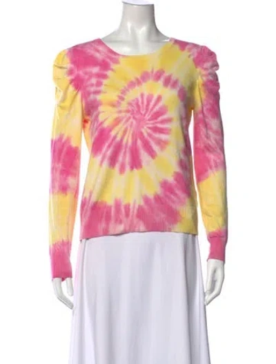 Pre-owned Generation Love Tie-dye Print Crew Neck Top In Pink/yellow