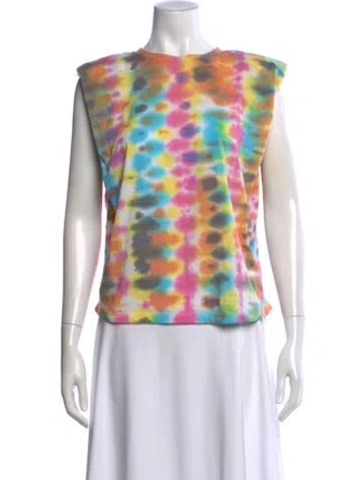 Pre-owned Generation Love Tie-dye Print Crew Neck Top W/ Tags In Yellow