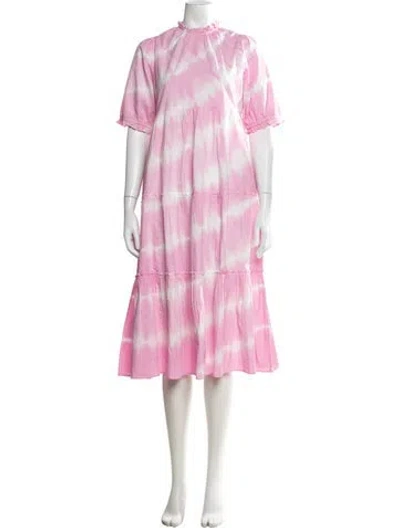 Pre-owned Generation Love Tie-dye Print Midi Length Dress In Pink