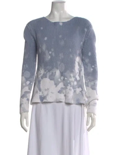Pre-owned Generation Love Tie-dye Print Scoop Neck Sweater In Blue/white