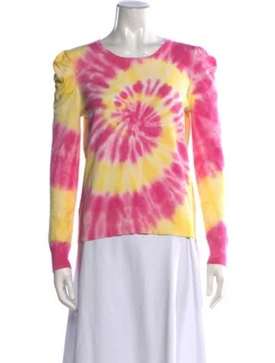 Pre-owned Generation Love Tie-dye Print Scoop Neck Sweater In Pink/yellow