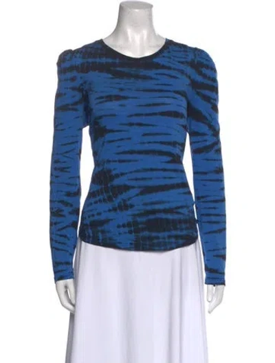 Pre-owned Generation Love Tie-dye Print Scoop Neck Top In Blue