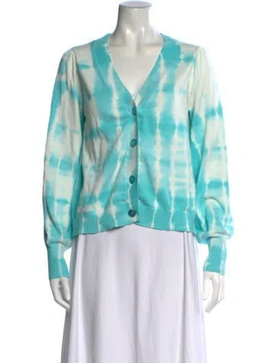 Pre-owned Generation Love Tie-dye Print V-neck Sweater In Blue/green