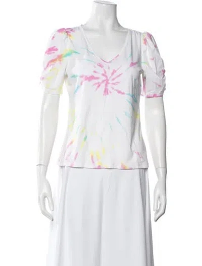Pre-owned Generation Love Tie-dye Print V-neck T-shirt In White
