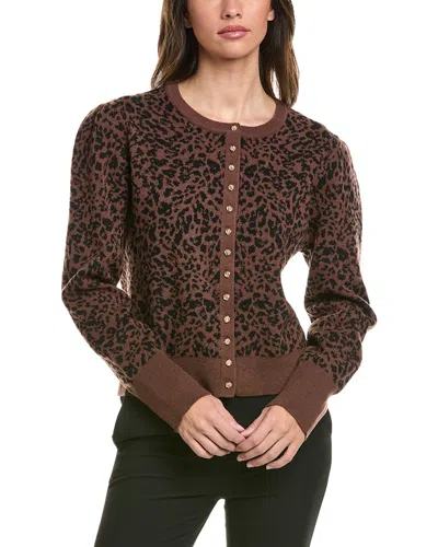 Generation Love Tulum Jacquard Wool-blend Cardigan In Animal Print
