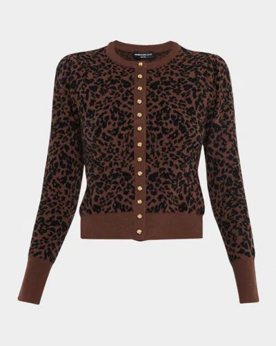 Generation Love Tulum Knit Leopard Cardigan In Brown
